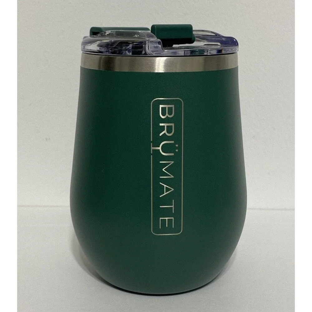 Brumate Uncork'd XL 14 Oz Wine Glass Tumbler Hunter Green Discontinued Rare NEW